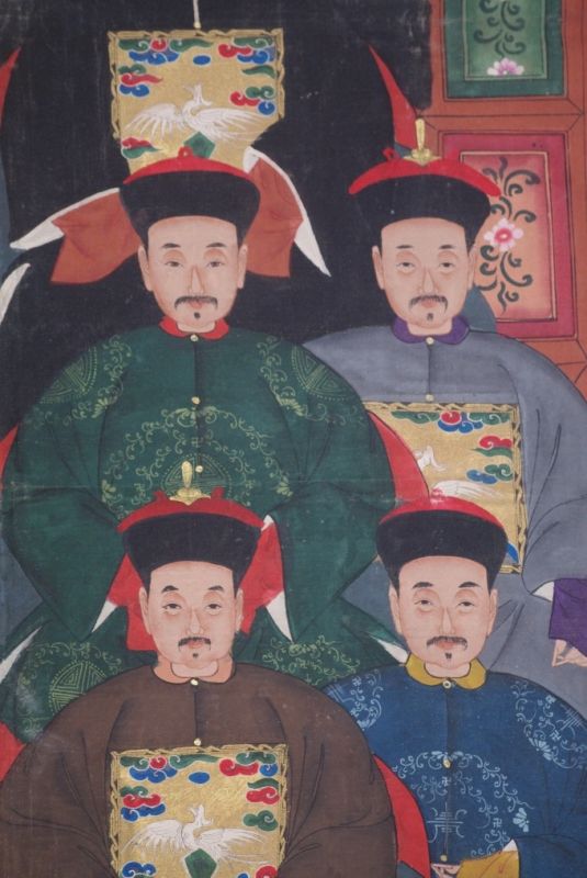 Chinesische Ahnenbilder Qing Dynastie 11 Personen 4