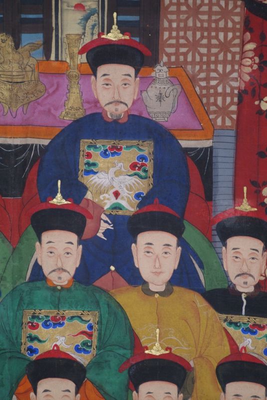 Chinesische Ahnenbilder Qing Dynastie 14 Personen 5