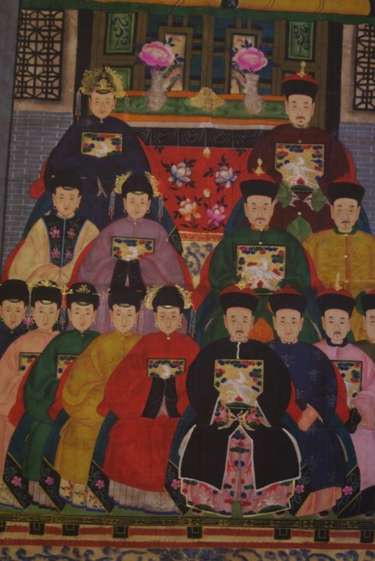 Chinesische Ahnenbilder Qing Dynastie 15 Personen 2