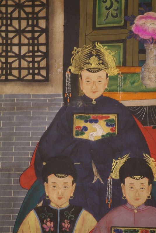 Chinesische Ahnenbilder Qing Dynastie 15 Personen 3
