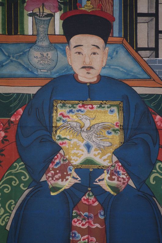 Chinesische Ahnenbilder Qing-Dynastie 2Personen 5