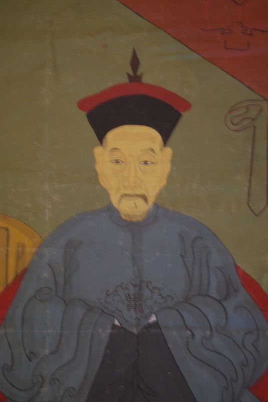 Chinesische Ahnenbilder Qing Dynastie 2 Personen 5
