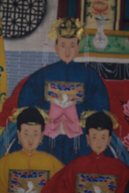 Chinesische Ahnenbilder Qing Dynastie 6 Personen 4