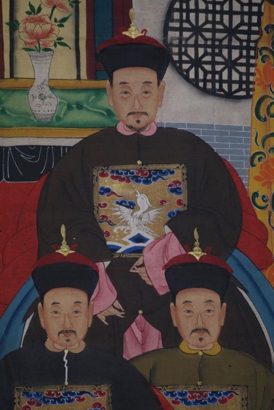 Chinesische Ahnenbilder Qing Dynastie 6 Personen 5