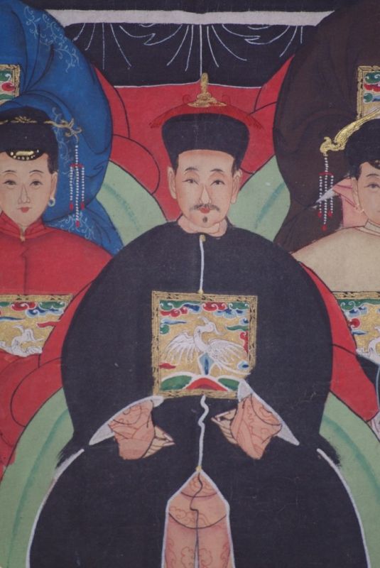 Chinesische Ahnenbilder Qing-Dynastie 7 Personen 5
