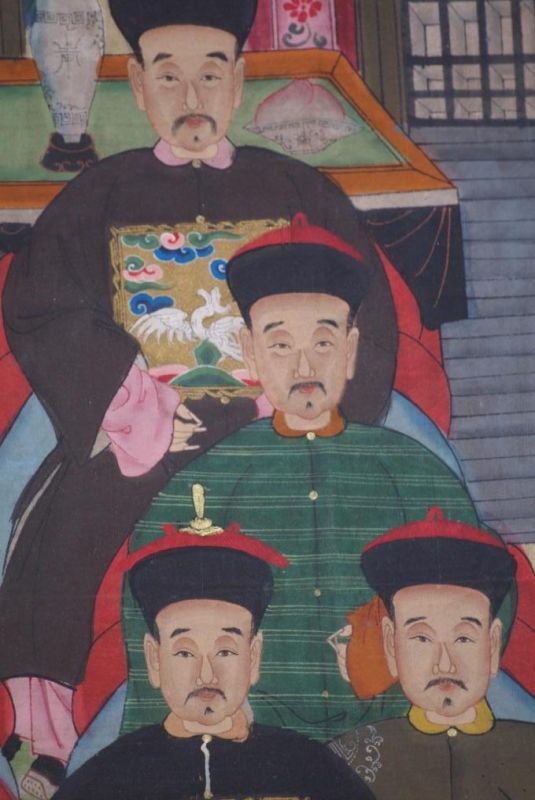 Chinesische Ahnenbilder Qing Dynastie 8 Personen 4