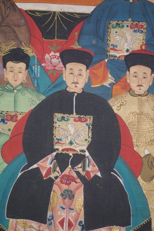 Chinesische Ahnenbilder Qing-Dynastie 8 Personen 5