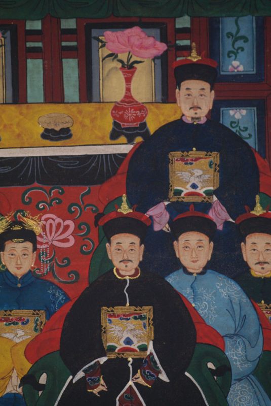 Chinesische Ahnenbilder Qing-Dynastie 8 Personen 4
