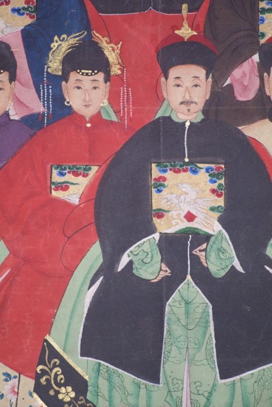Chinesische Ahnenbilder Qing-Dynastie 8 Personen 5