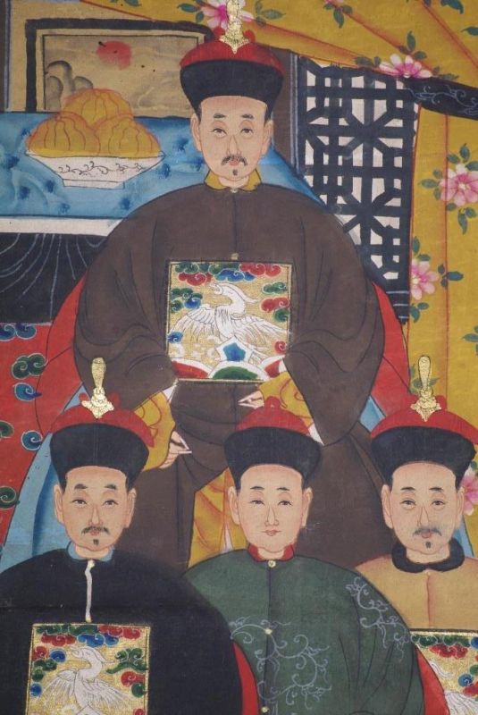 Chinesische Ahnenbilder Qing-Dynastie 8 Personen 4