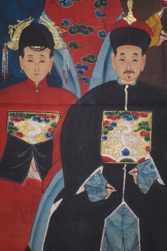 Chinesische Ahnenbilder Qing-Dynastie 8 Personen 5