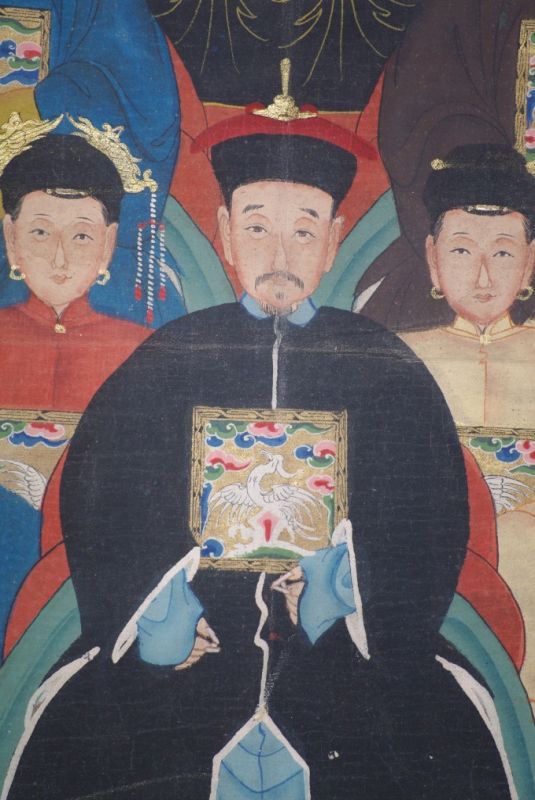 Chinesische Ahnenbilder Qing-Dynastie 9 Personen 5