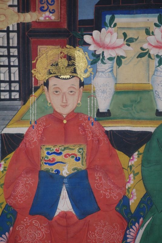 Chinesische Ahnenbilder Rot und Grün 3