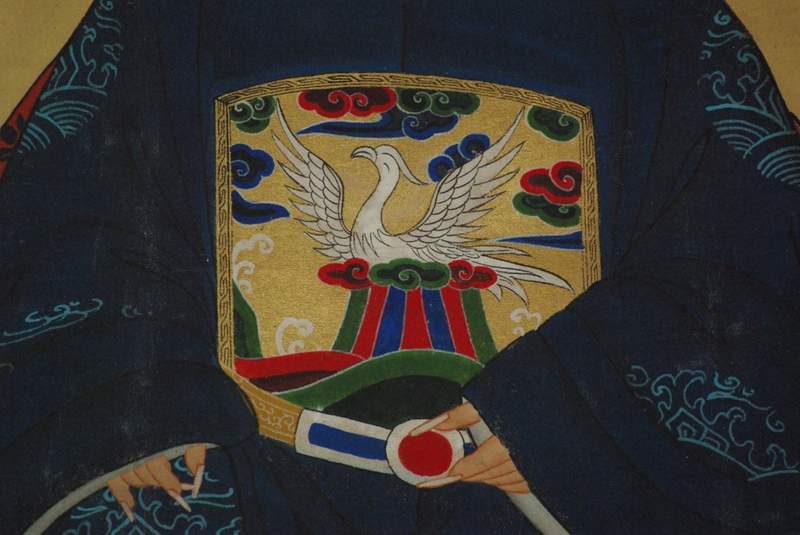 Chinesische Ahnenportraits blau 5