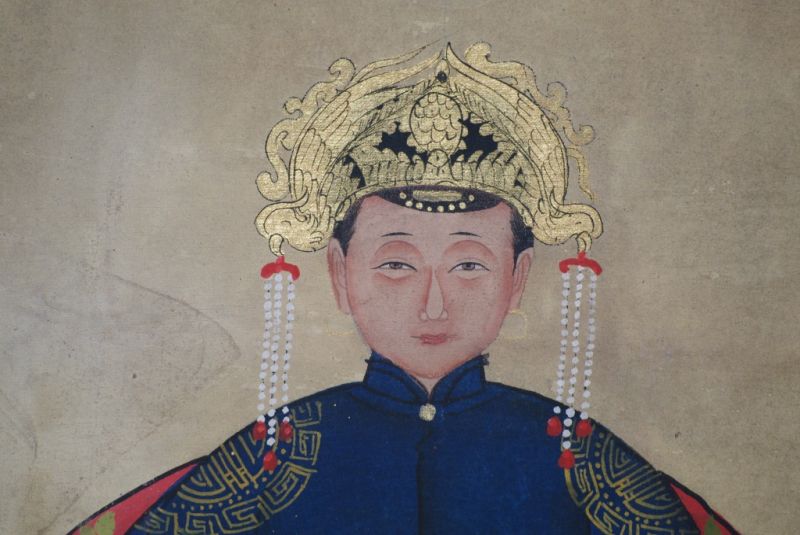 Chinesische Ahnenportraits Blau 3
