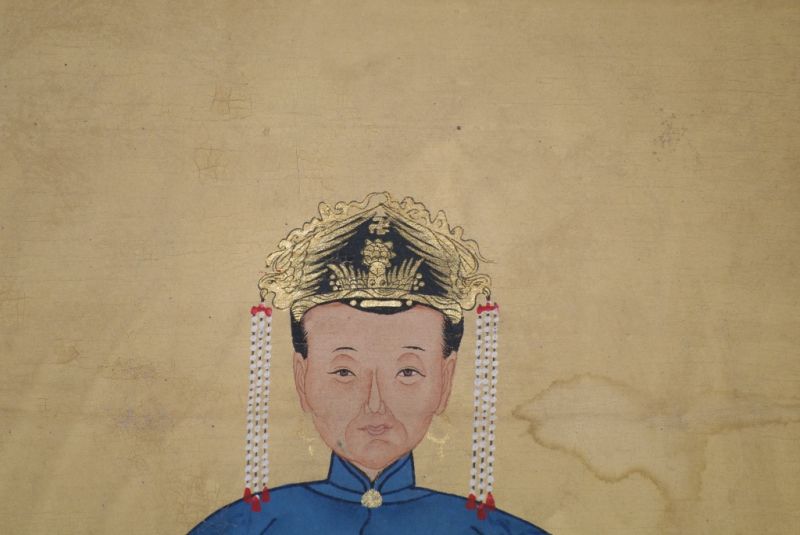 Chinesische Ahnenportraits Qing Dynastie Blau 4