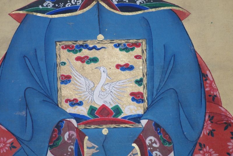 Chinesische Ahnenportraits Qing Dynastie Blau 5
