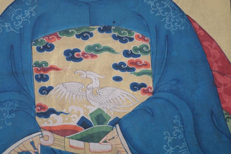 Chinesische Ahnenportraits Qing Dynastie Blau 5