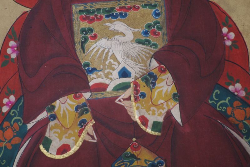 Chinesische Ahnenportraits Qing Dynastie Bordeauxrot 5