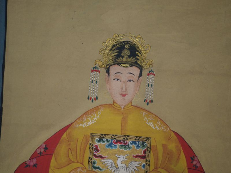 Chinesische Ahnenportraits Qing Dynastie Gelb 3