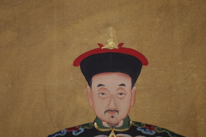 Chinesische Ahnenportraits Qing Dynastie Gelb 3