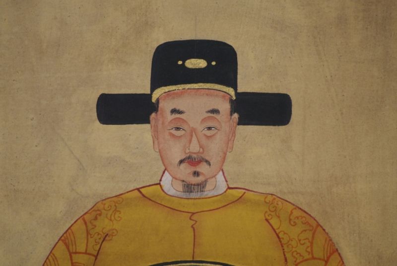 Chinesische Ahnenportraits Qing Dynastie Gelb 2