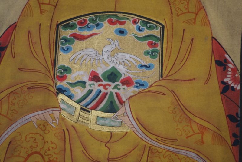 Chinesische Ahnenportraits Qing Dynastie Gelb 5