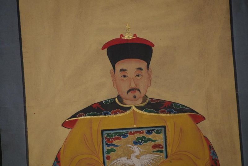 Chinesische Ahnenportraits Qing Dynastie Gelb 4