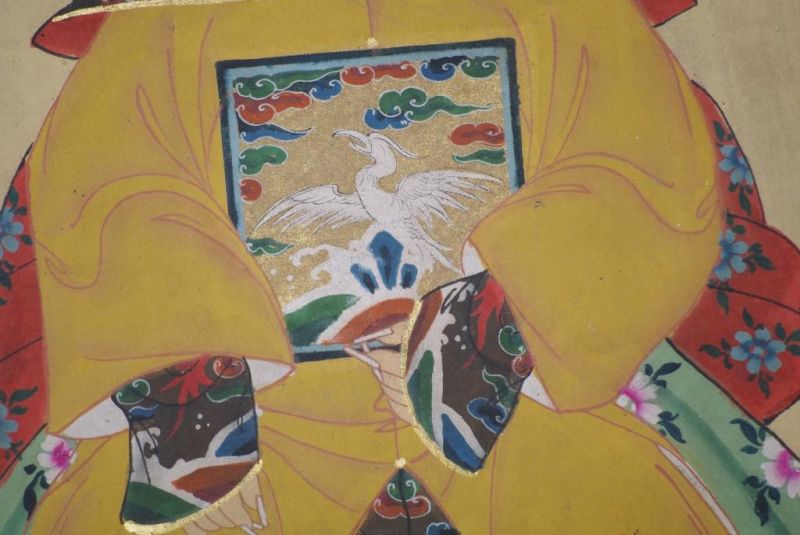 Chinesische Ahnenportraits Qing Dynastie Gelb 5