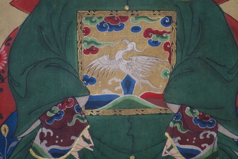 Chinesische Ahnenportraits Qing Dynastie Grün 5