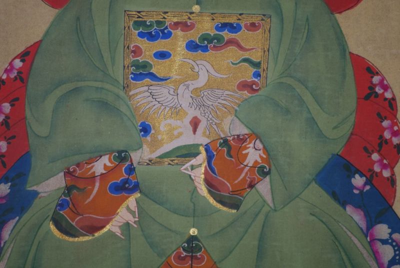 Chinesische Ahnenportraits Qing Dynastie Hellgrün 5
