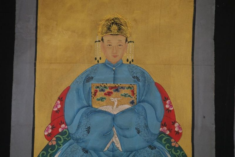 Chinesische Ahnenportraits Qing Dynastie Himmelblau 3