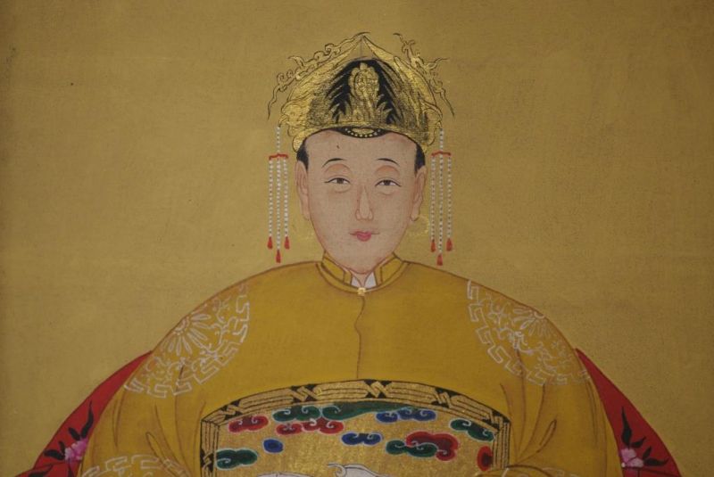 Chinesische Ahnenportraits Qing Dynastie Kaiser Gelb 3