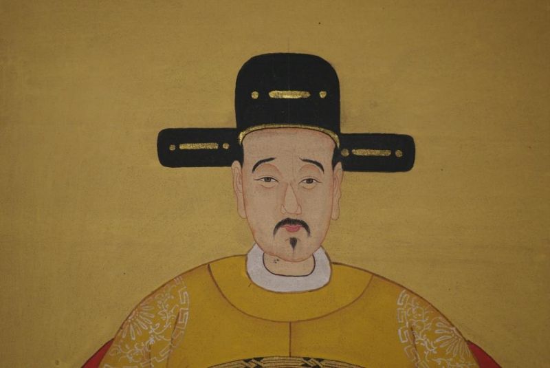 Chinesische Ahnenportraits Qing Dynastie Kaiser Gelb 4