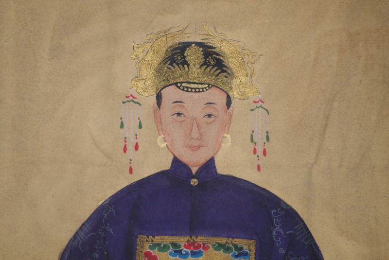 Chinesische Ahnenportraits Qing Dynastie Lila 4