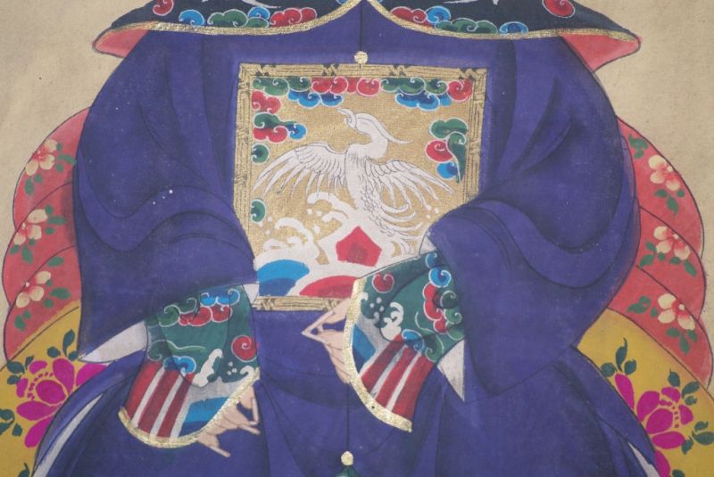 Chinesische Ahnenportraits Qing Dynastie Lila 5