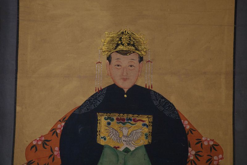 Chinesische Ahnenportraits Qing Dynastie Marineblau 3