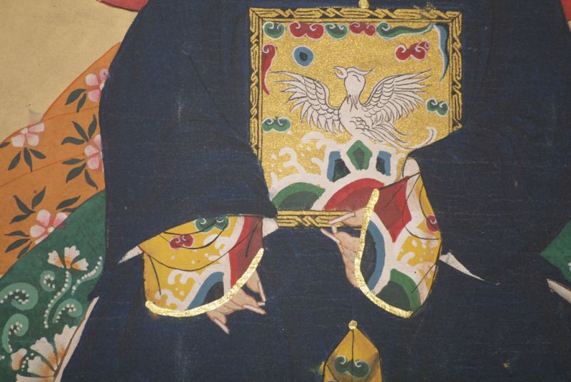 Chinesische Ahnenportraits Qing Dynastie Marineblau 5