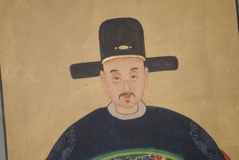 Chinesische Ahnenportraits Qing Dynastie Marineblau 4