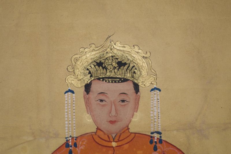 Chinesische Ahnenportraits Qing Dynastie orange 4