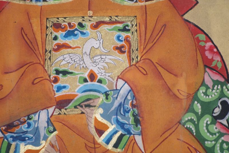 Chinesische Ahnenportraits Qing Dynastie orange 5