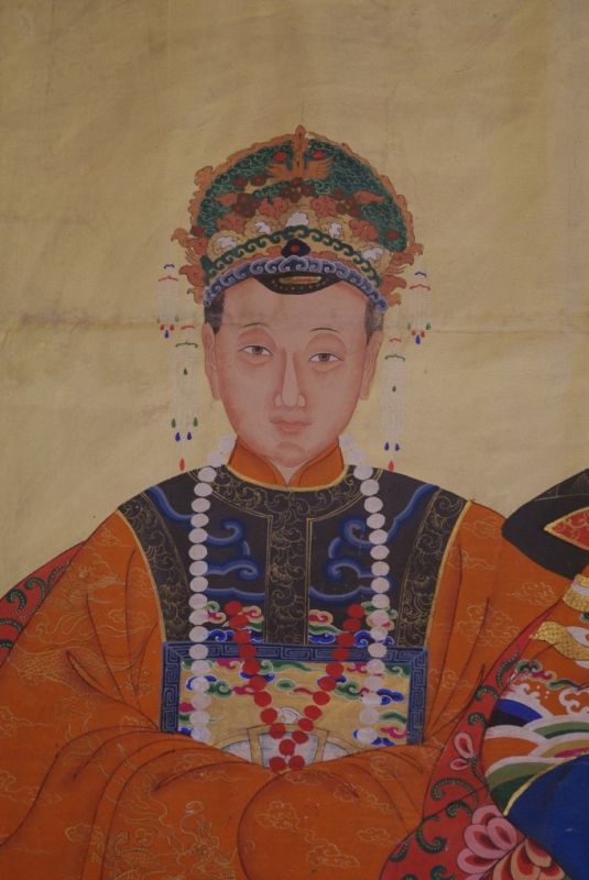 Chinesische Ahnenportraits Qing Dynastie orange 3