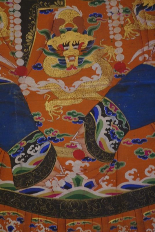 Chinesische Ahnenportraits Qing Dynastie orange 5