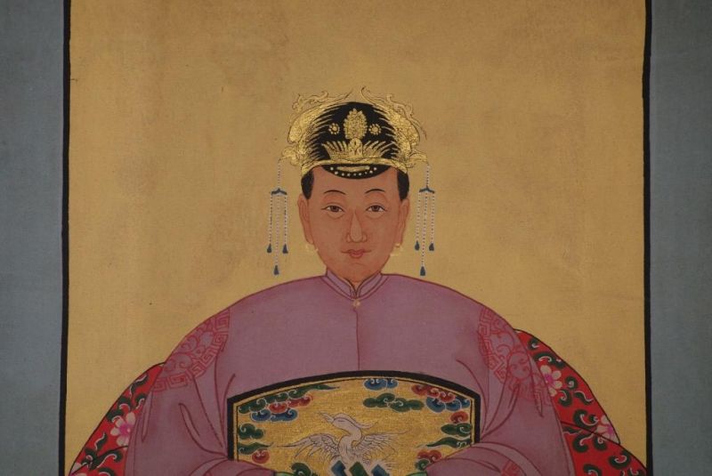 Chinesische Ahnenportraits Qing Dynastie Rosa 3