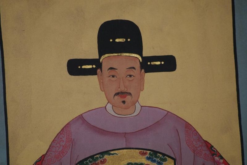 Chinesische Ahnenportraits Qing Dynastie Rosa 4