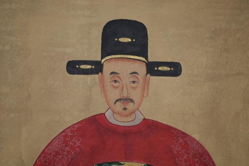 Chinesische Ahnenportraits Qing Dynastie Rot 5