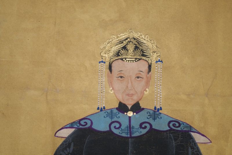 Chinesische Ahnenportraits Qing Dynastie Schwarz 3