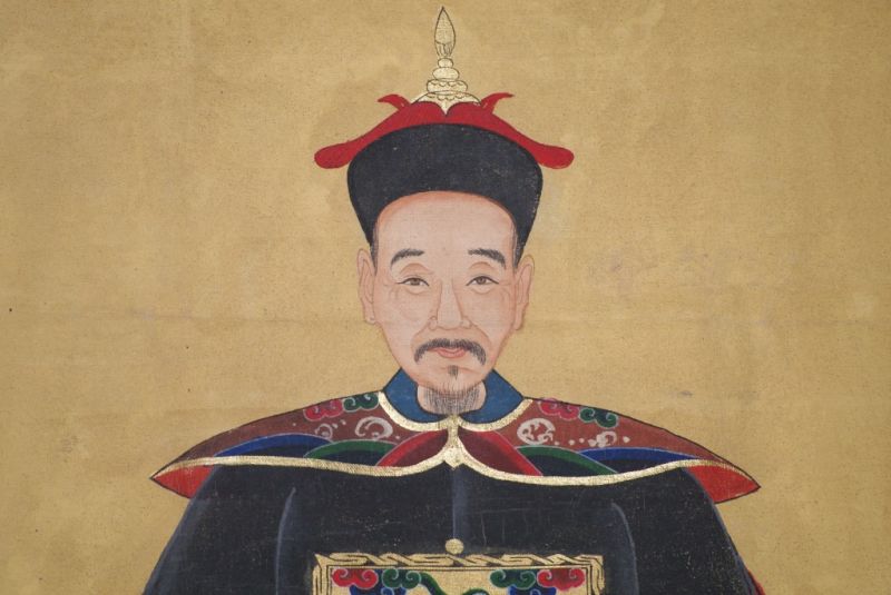 Chinesische Ahnenportraits Qing Dynastie Schwarz 4