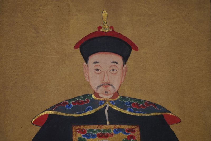 Chinesische Ahnenportraits Qing Dynastie Schwarz 4