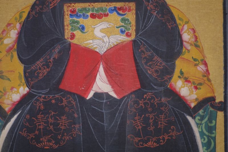 Chinesische Ahnenportraits Qing Dynastie Schwarz 5